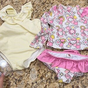Cute Baby Swimwear Set with Ruffle Details